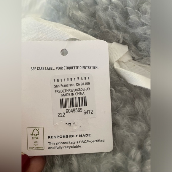 Pottery Barn fireside cozy reversible blanket throw gray - Picture 2 of 5